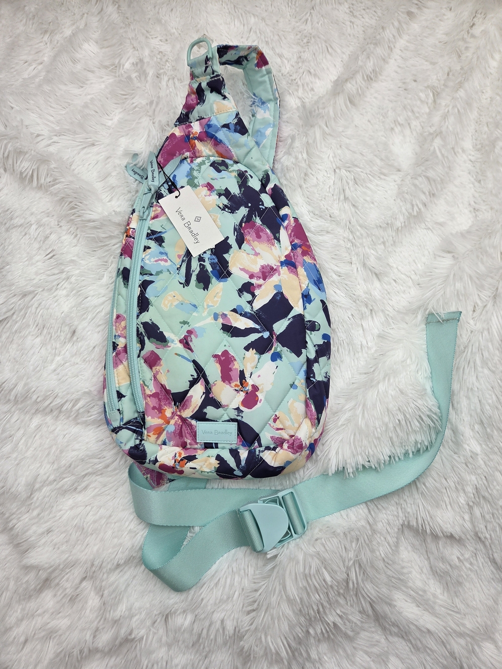 Vera Bradley NWT Quilted Floral Sling Crossbody Backpack Bag - Picture 1 of 10
